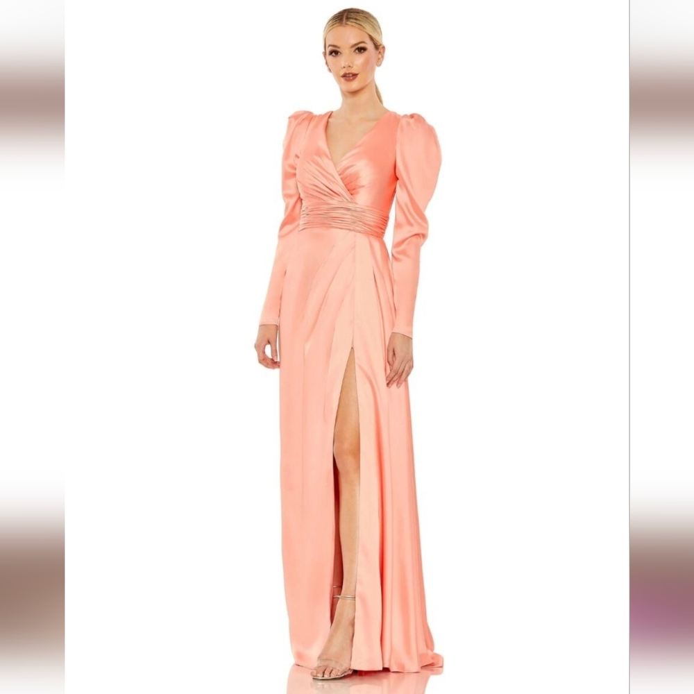 Mac Duggal 12404 NWT Faux Wrap Long Sleeve Gown [6]